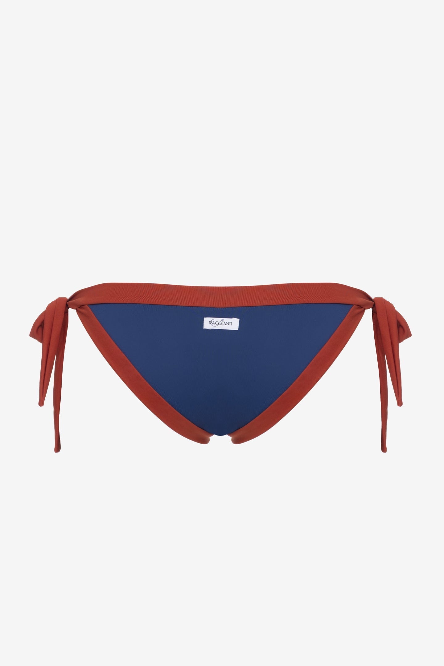 Elettra | Slip Annodato Bordato - Blu/Ruggine - donna - Raggianti
