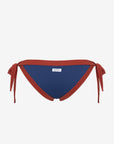 Elettra | Slip Annodato Bordato - Blu/Ruggine - donna - Raggianti