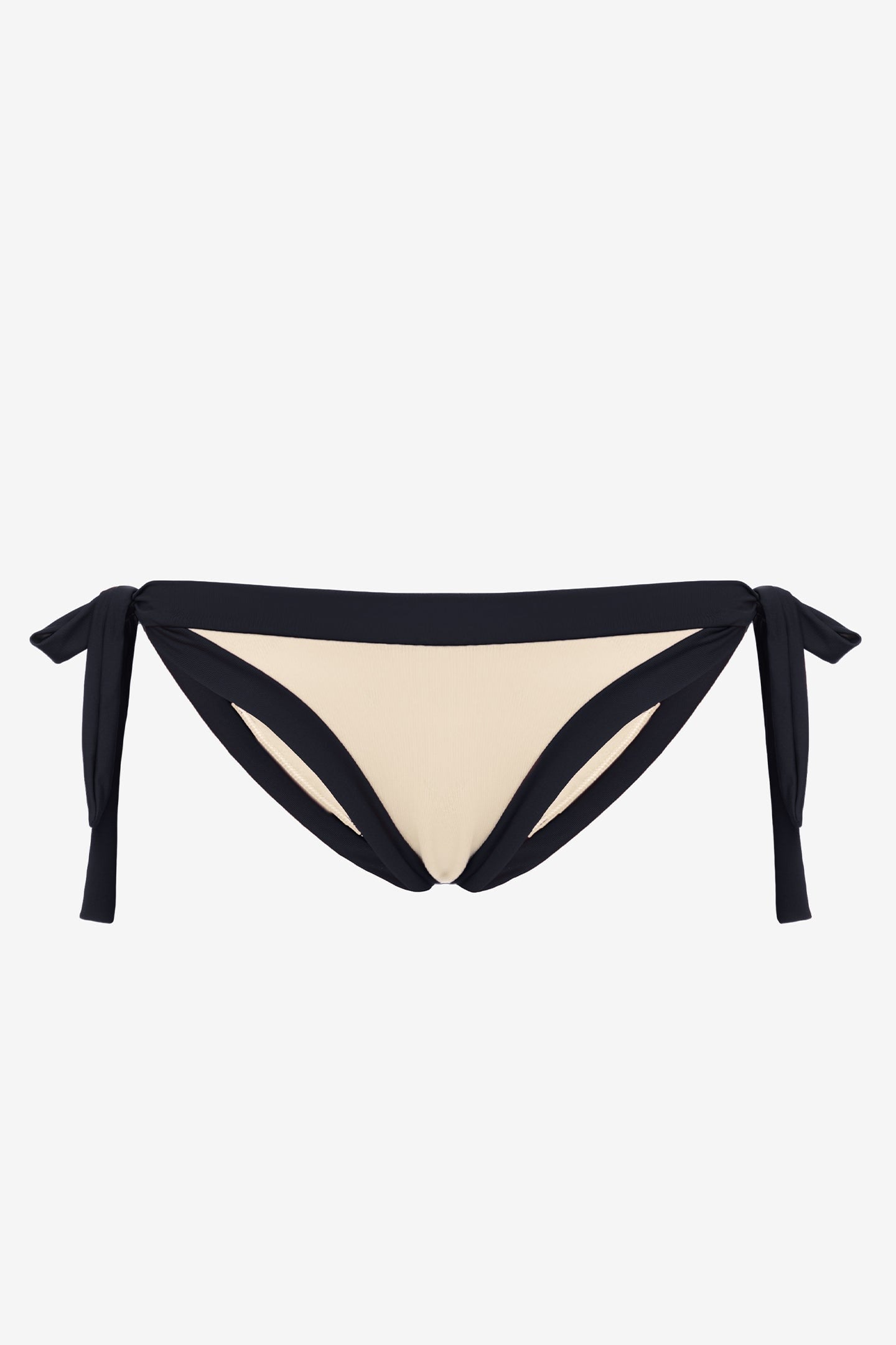 Elettra | Slip Annodato Bordato - Beige/Nero - donna - Raggianti