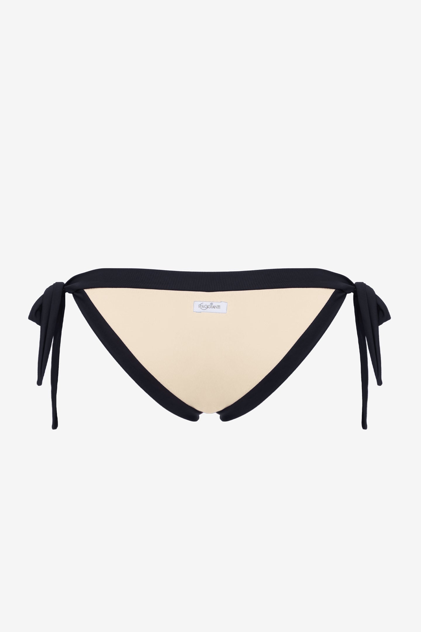 Elettra | Slip Annodato Bordato - Beige/Nero - donna - Raggianti