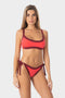 Elettra | Slip Bikini con Laccetti - Corallo/Borgogna - donna - Raggianti