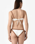Elettra | Slip Annodato Bordato - Yougurt/Tabacco - donna - Raggianti