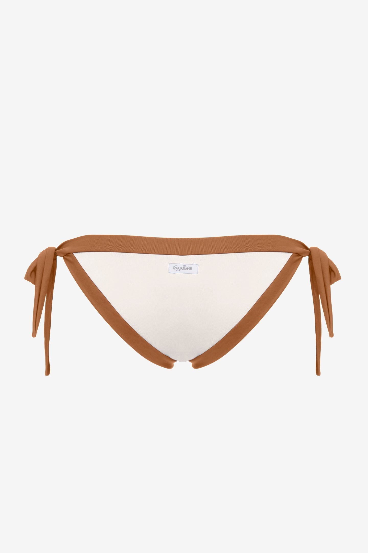 Elettra | Slip Annodato Bordato - Yougurt/Tabacco - donna - Raggianti