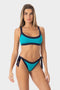 Elettra | Slip Bikini Bordato con Laccetti - Turchese/Blu - donna - Raggianti