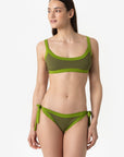 Elettra | Slip Annodato Bordato - Verde Militare/Verde - donna - Raggianti