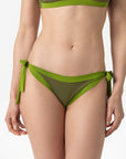 Elettra | Slip Annodato Bordato - Verde Militare/Verde - donna - Raggianti