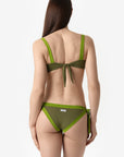 Elettra | Slip Annodato Bordato - Verde Militare/Verde - donna - Raggianti