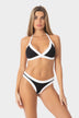 Chloe | Top Bikini Triangolo all'Americana - Nero/Bianco - donna - Raggianti
