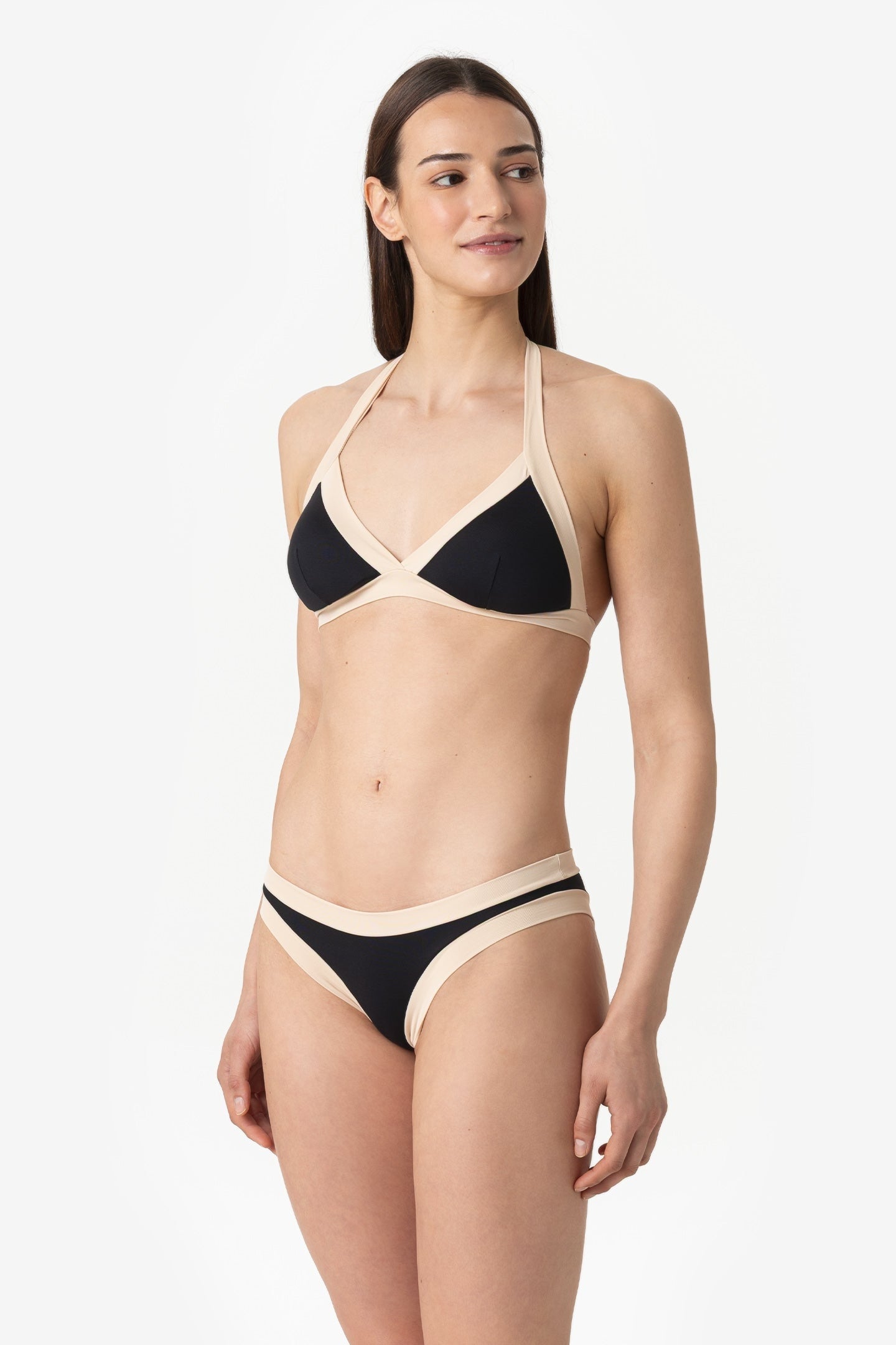 Chloe | Base Fissa Bordato Con Coppe - Nero/Beige - donna - Raggianti