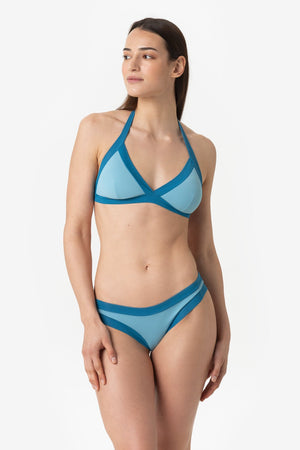 Chloe | Base Fissa Bordato Con Coppe - Azzurro/Ottanio - donna - Raggianti