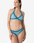 Chloe | Base Fissa Bordato Con Coppe - Azzurro/Ottanio - donna - Raggianti