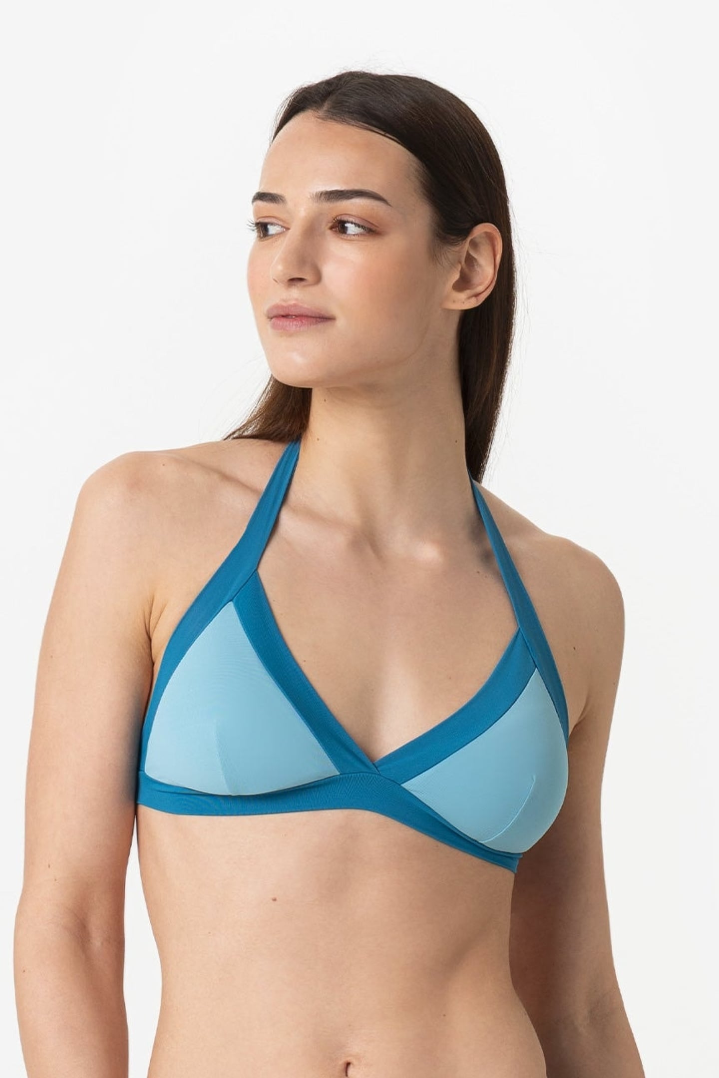 Chloe | Base Fissa Bordato Con Coppe - Azzurro/Ottanio - donna - Raggianti