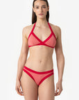 Chloe | Base Fissa Bordato Con Coppe - Rosa/Rosso - donna - Raggianti