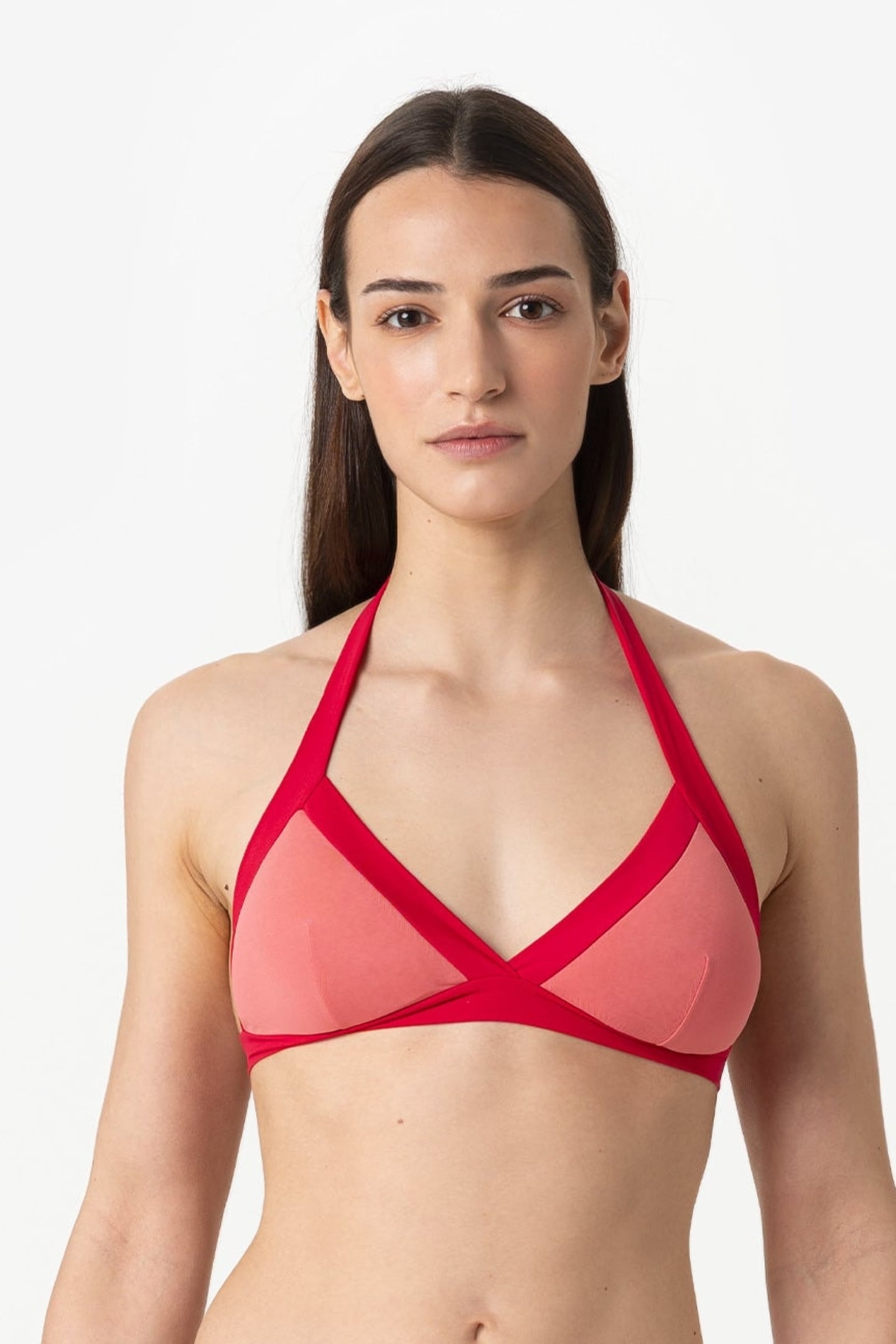 Chloe | Base Fissa Bordato Con Coppe - Rosa/Rosso - donna - Raggianti