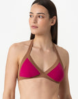 Chloe | Base Fissa Bordato Con Coppe - Magenta/Tabacco - donna - Raggianti