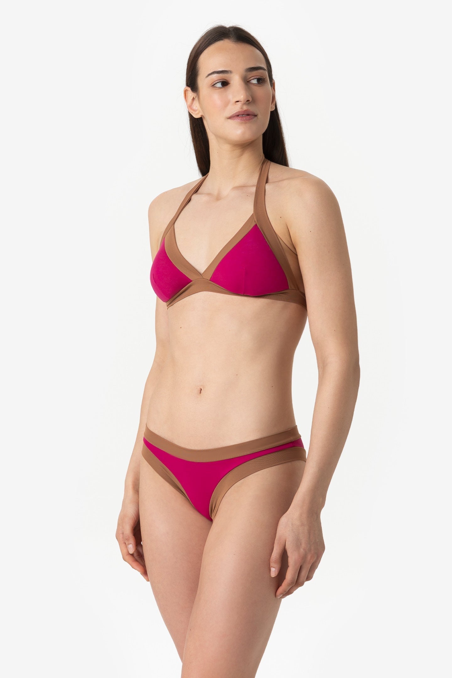 Chloe | Base Fissa Bordato Con Coppe - Magenta/Tabacco - donna - Raggianti