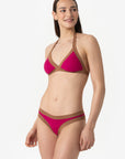 Chloe | Base Fissa Bordato Con Coppe - Magenta/Tabacco - donna - Raggianti