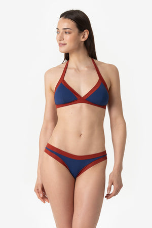 Chloe | Base Fissa Bordato Con Coppe - Blu/Ruggine - donna - Raggianti