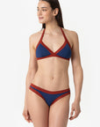Chloe | Base Fissa Bordato Con Coppe - Blu/Ruggine - donna - Raggianti