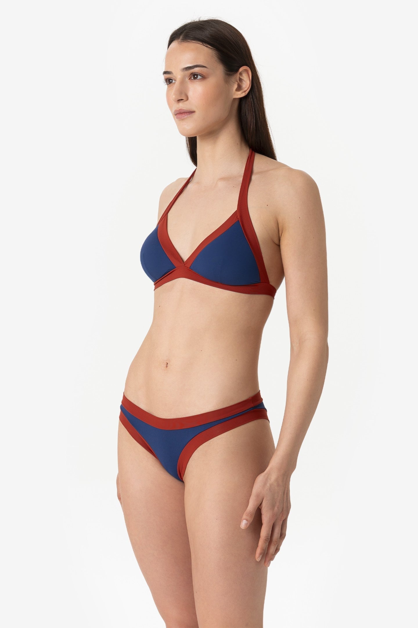 Chloe | Base Fissa Bordato Con Coppe - Blu/Ruggine - donna - Raggianti