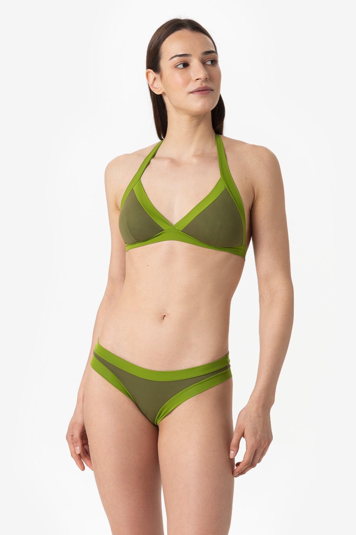 Chloe | Base Fissa Bordato Con Coppe - Verde Militare/Verde - donna - Raggianti