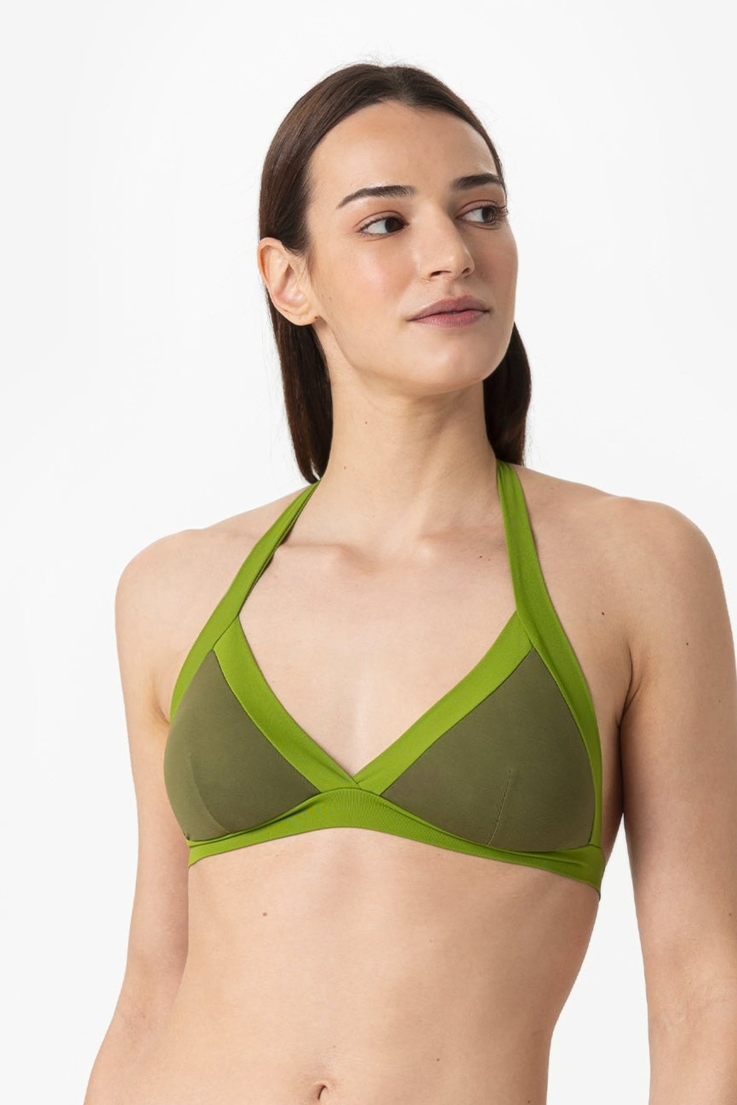 Chloe | Base Fissa Bordato Con Coppe - Verde Militare/Verde - donna - Raggianti