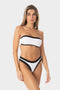 Bianca | Top Bikini Fascia all'Americana - Bianco/Nero - donna - Raggianti