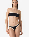 Bianca | Fascia Bordata Con Coppe - Nero/Beige - donna - Raggianti