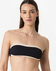 Bianca | Fascia Bordata Con Coppe - Nero/Beige - donna - Raggianti