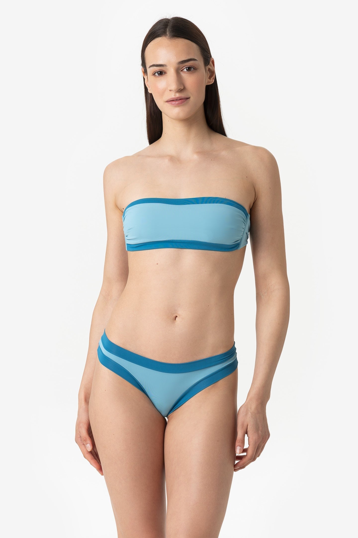 Bianca | Fascia Bordata Con Coppe - Azzurro/Ottanio - donna - Raggianti