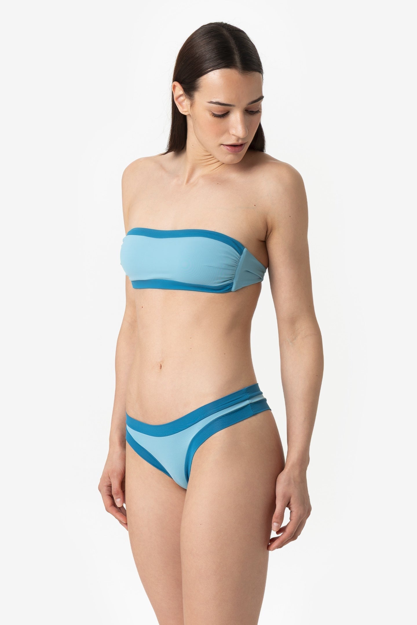 Bianca | Fascia Bordata Con Coppe - Azzurro/Ottanio - donna - Raggianti
