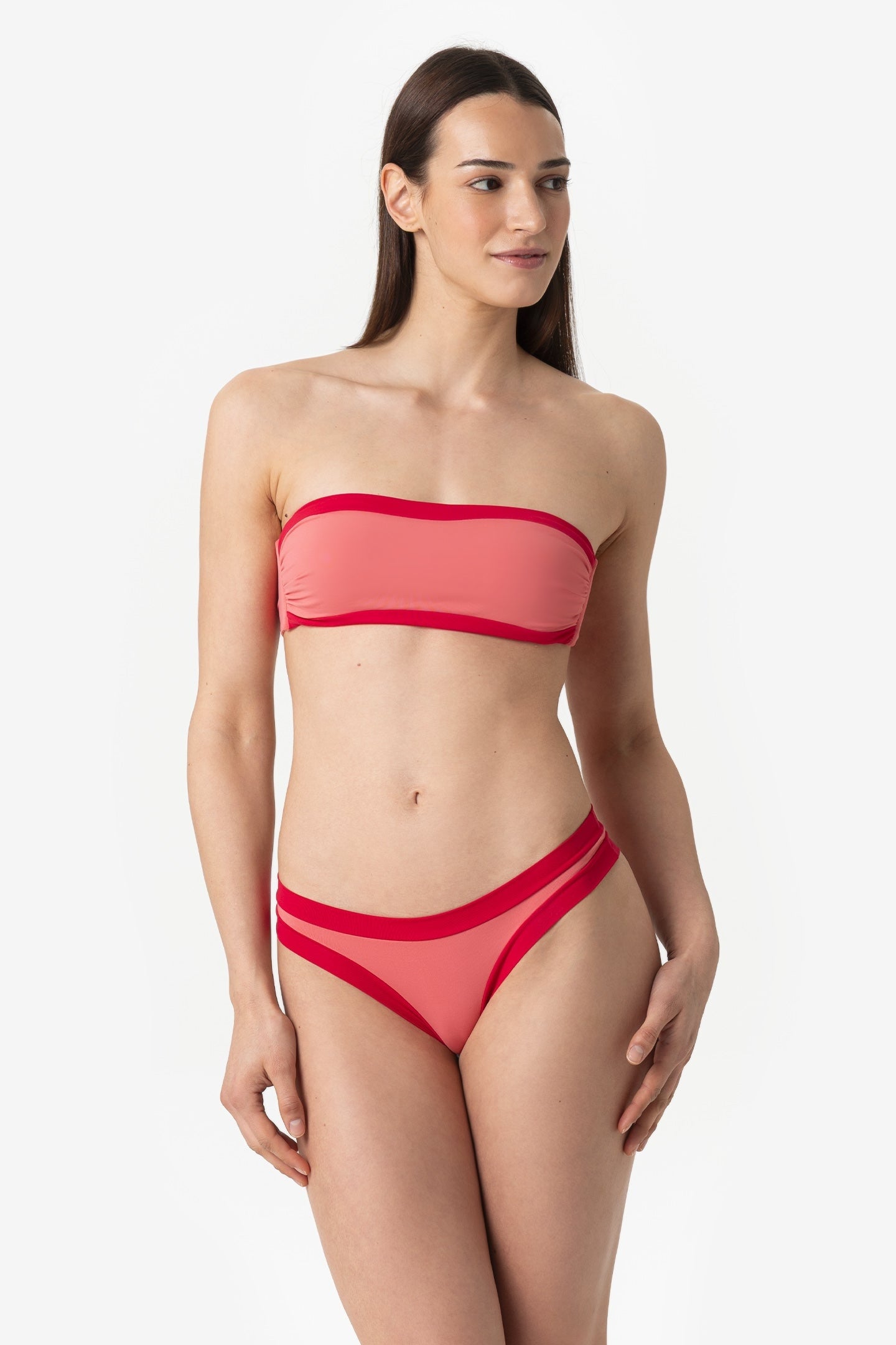 Bianca | Fascia Bordata Con Coppe - Rosa/Rosso - donna - Raggianti
