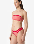 Bianca | Fascia Bordata Con Coppe - Rosa/Rosso - donna - Raggianti