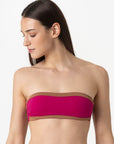 Bianca | Fascia Bordata Con Coppe - Magenta/Tabacco - donna - Raggianti