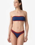 Bianca | Fascia Bordata Con Coppe - Blu/Ruggine - donna - Raggianti