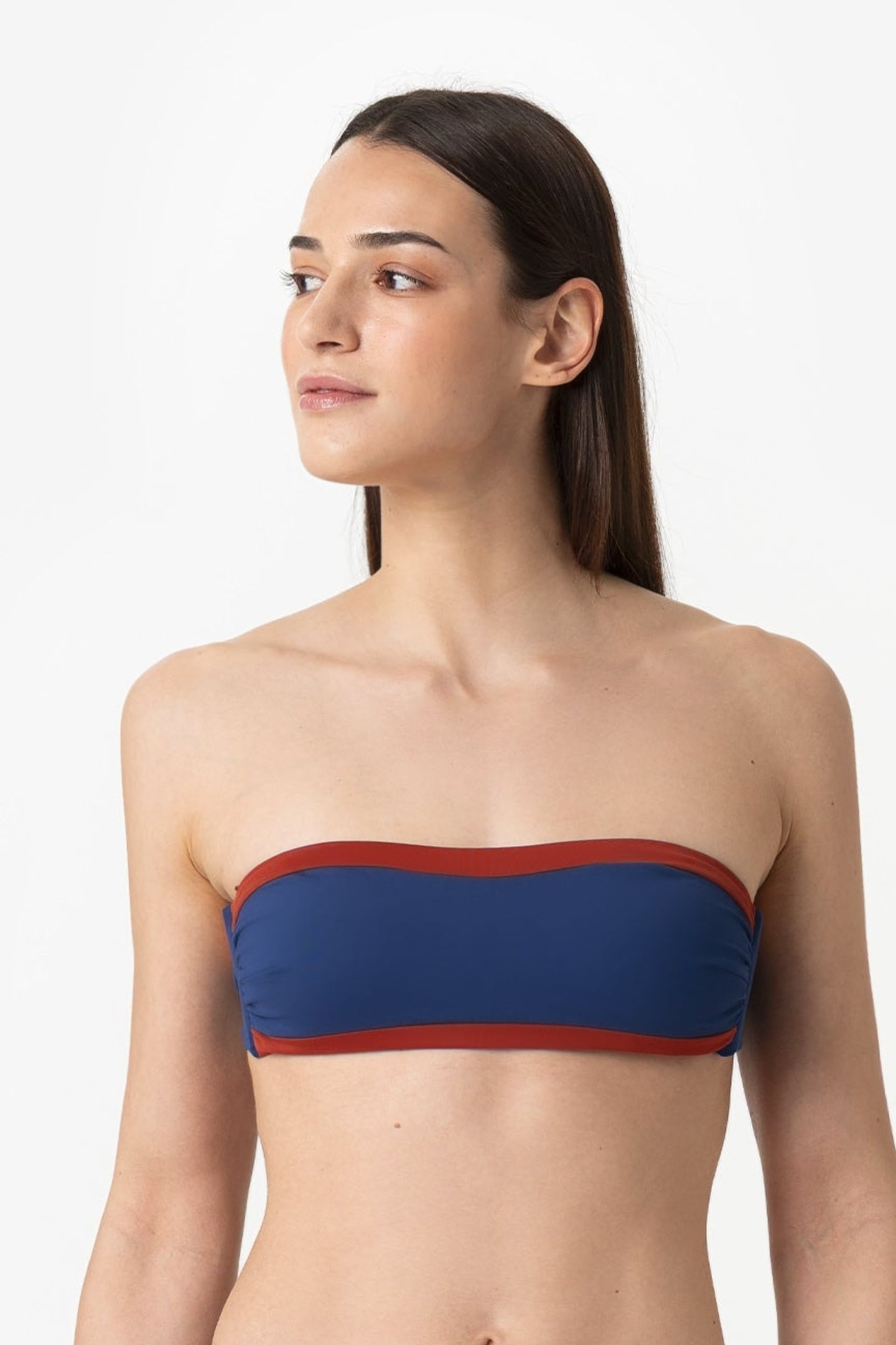 Bianca | Fascia Bordata Con Coppe - Blu/Ruggine - donna - Raggianti