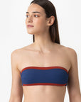 Bianca | Fascia Bordata Con Coppe - Blu/Ruggine - donna - Raggianti