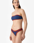 Bianca | Fascia Bordata Con Coppe - Blu/Ruggine - donna - Raggianti