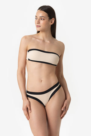 Bianca | Fascia Bordata Con Coppe - Beige/Nero - donna - Raggianti