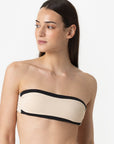 Bianca | Fascia Bordata Con Coppe - Beige/Nero - donna - Raggianti