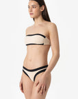 Bianca | Fascia Bordata Con Coppe - Beige/Nero - donna - Raggianti