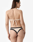 Bianca | Fascia Bordata Con Coppe - Beige/Nero - donna - Raggianti