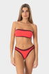 Bianca | Top Bikini Fascia all'Americana - Corallo/Borgogna - donna - Raggianti