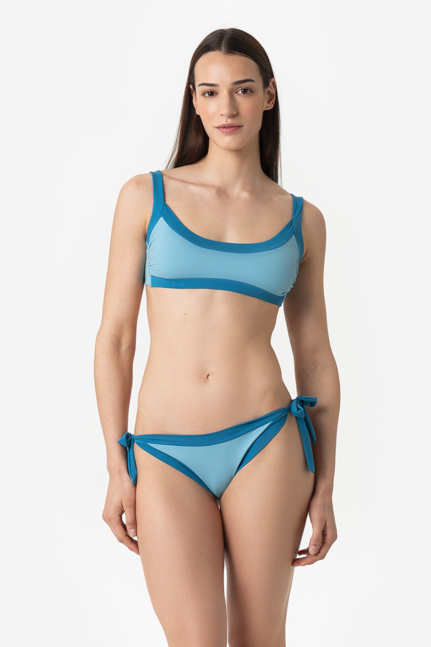 Elettra | Slip Annodato Bordato - Azzurro/Ottanio - donna - Raggianti