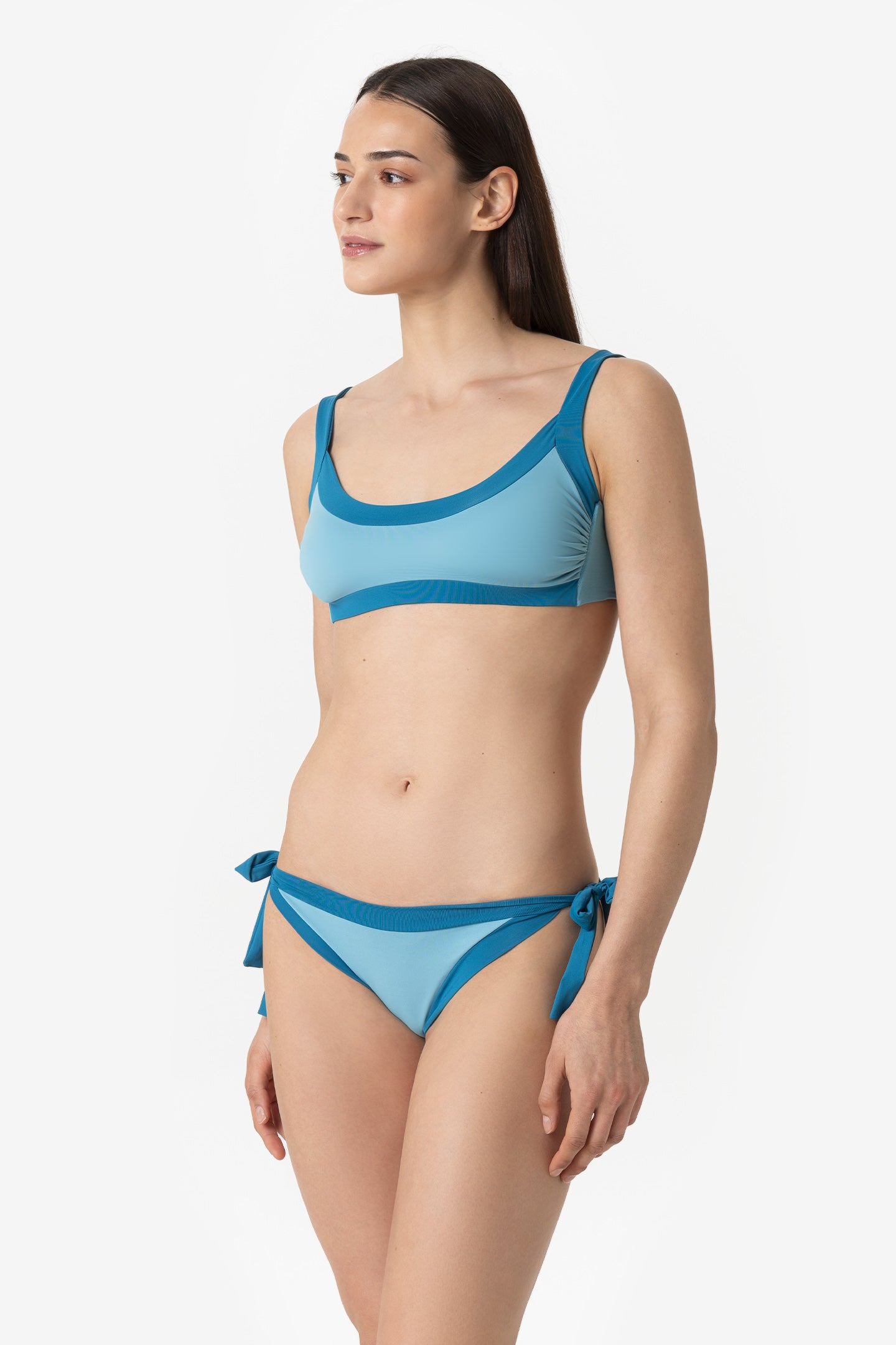 Elettra | Slip Annodato Bordato - Azzurro/Ottanio - donna - Raggianti