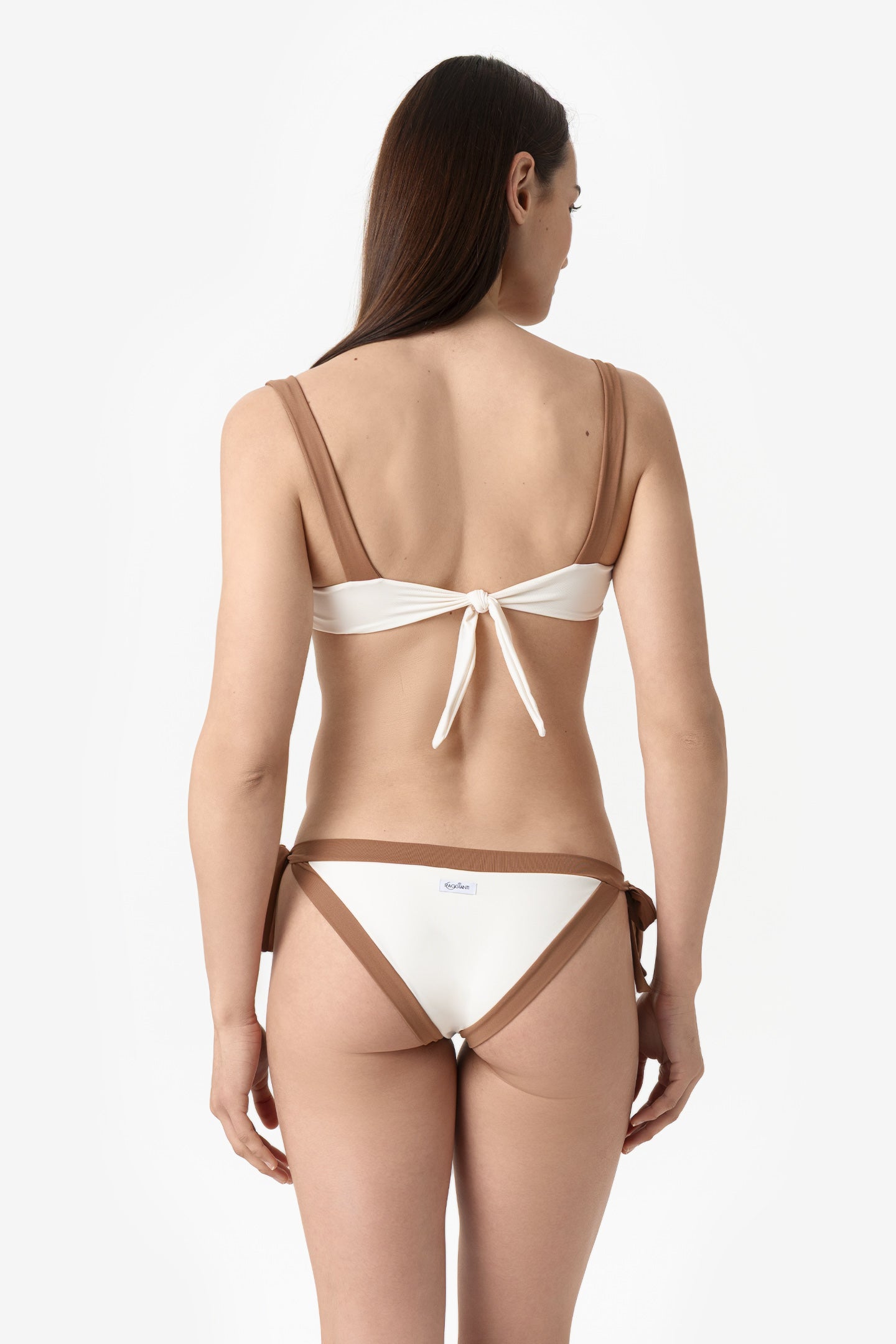 Elettra | Slip Annodato Bordato - Yougurt/Tabacco - donna - Raggianti