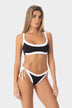 Arianna | Top Bikini Bralette Bordato - Nero/Bianco - donna - Raggianti