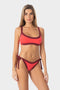 Arianna | Top Bikini Bralette Bordato - Corallo/Borgogna - donna - Raggianti