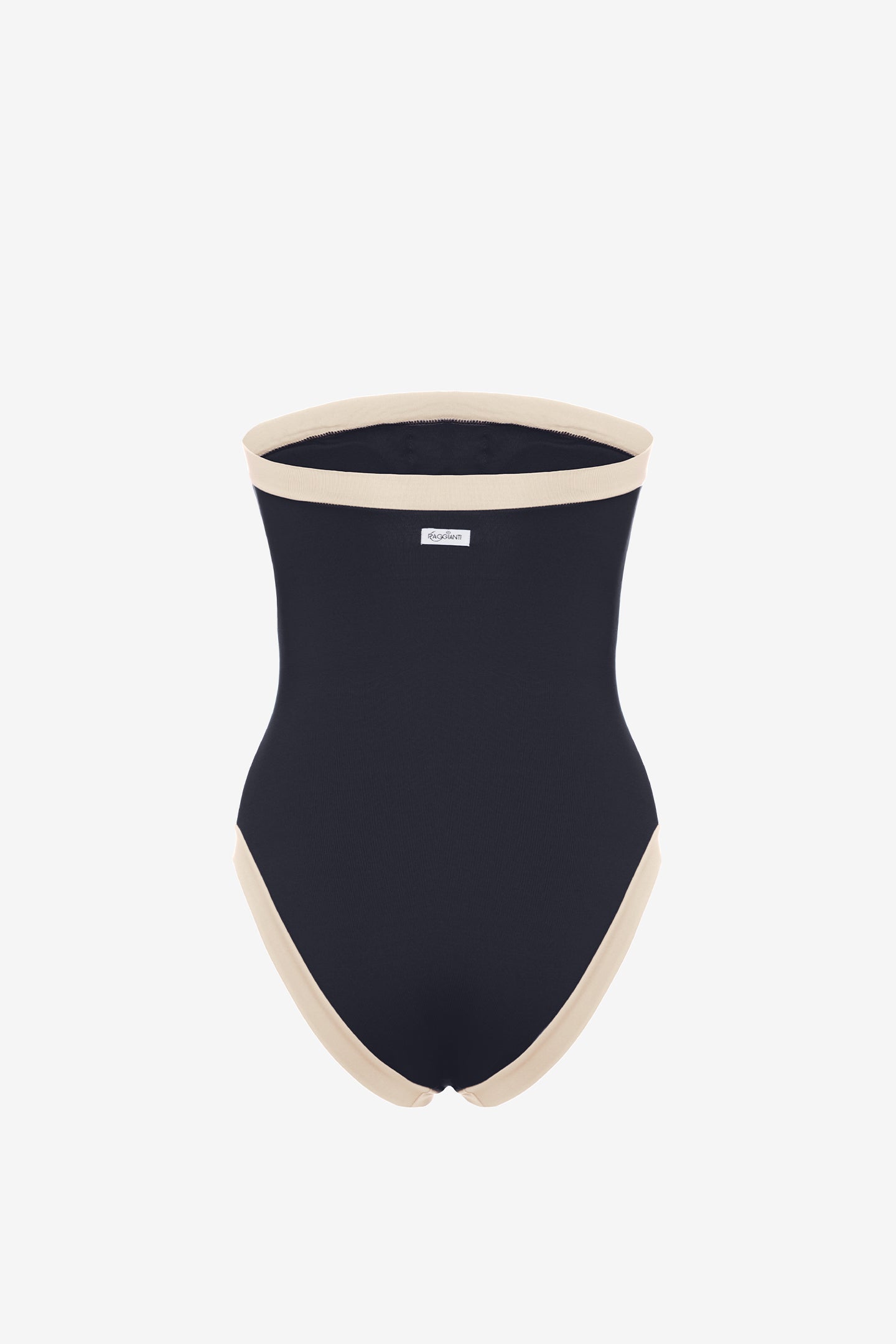 Isa | Intero Fascia Bordato Con Coppe - Nero/Beige - donna - Raggianti