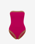 Isa | Intero Fascia Bordato Con Coppe - Magenta/Tabacco - donna - Raggianti